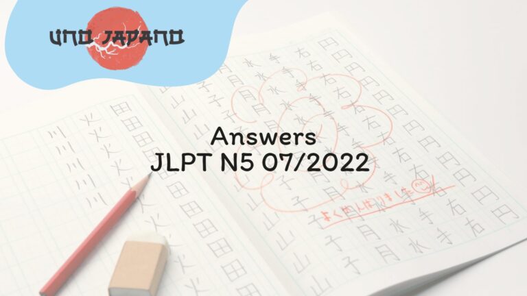 Answers – JLPT N5 07/2022