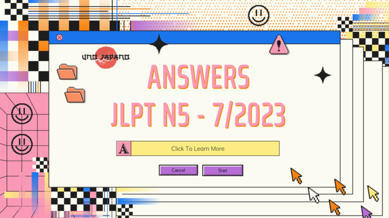 Answers – JLPT N5 07/2023