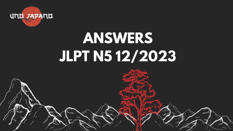 Answers – JLPT N5 12/2023