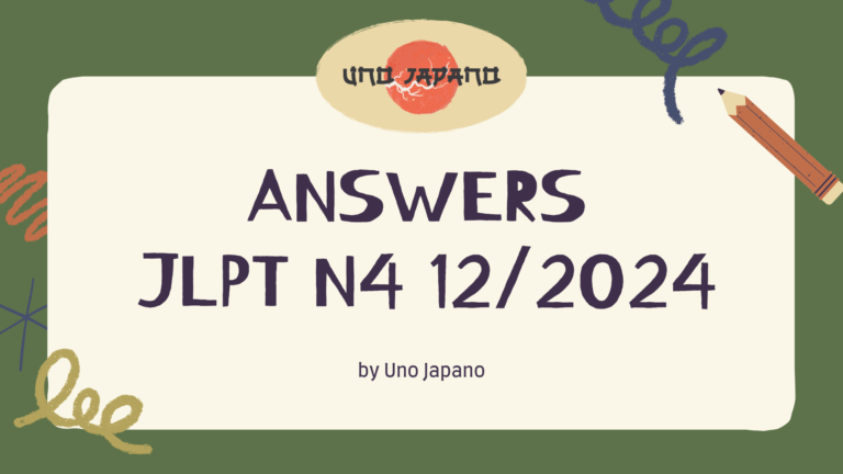 Answers – JLPT N4 12/2024