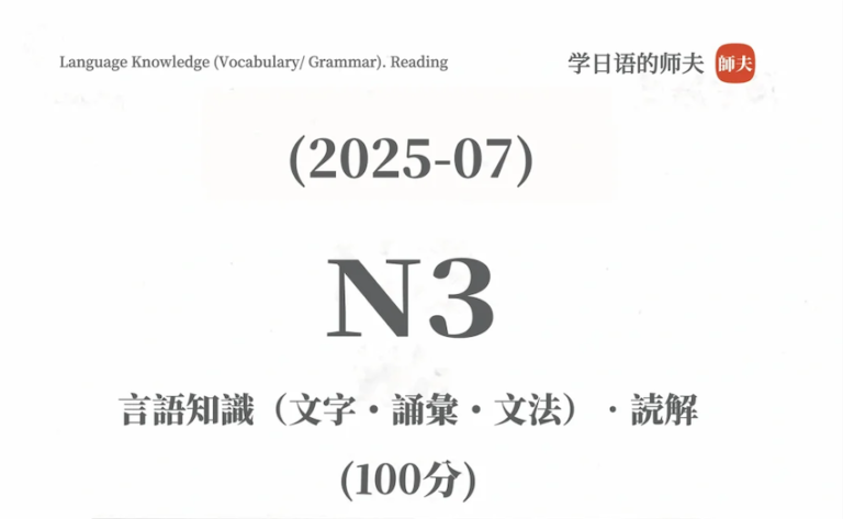 Questions Paper – JLPT N3 7/2025